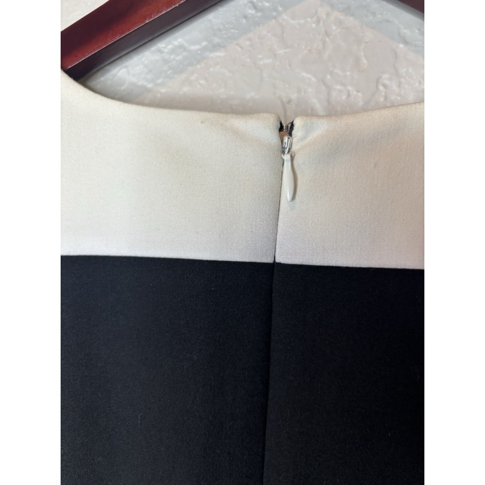 New Calvin Klein A line Fit & Flare Pleated Dress Color Block Black White, 12 - Picture 5 of 8